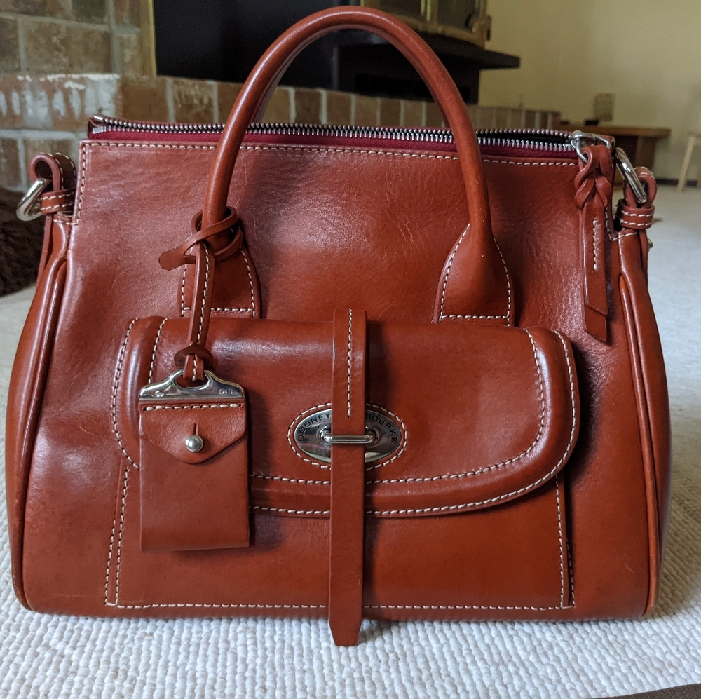 Dooney and bourke Toscana Florentine front pocket satchel in Ginger